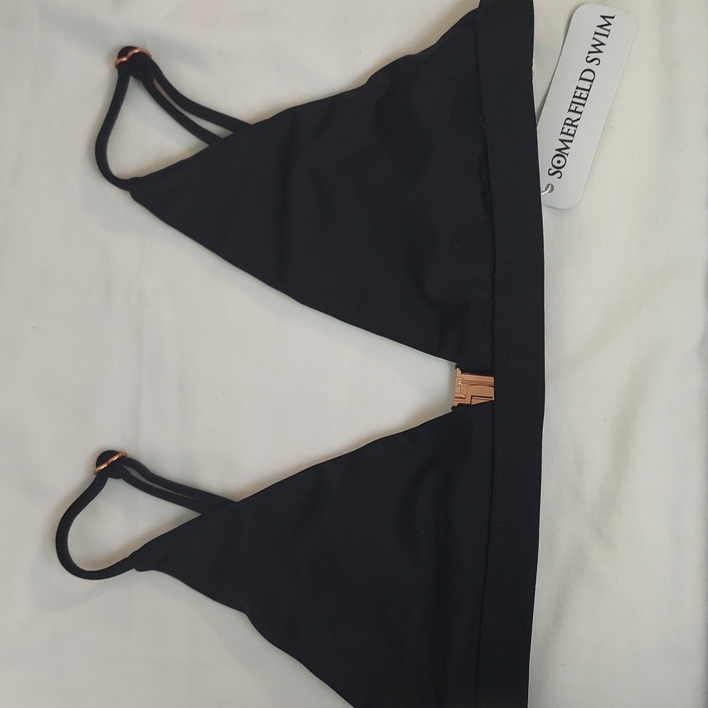 Somerfield Swim black bikini top.  Sz XL
